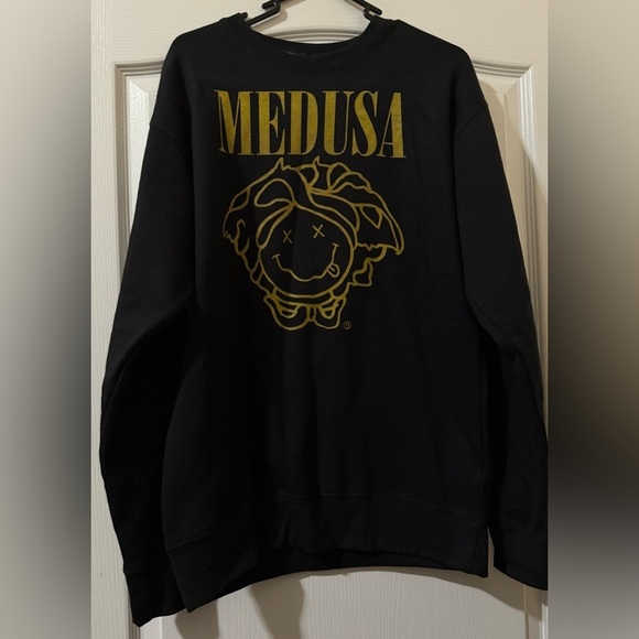 Brian Litchtenberg Medusa Nirvana Design Black Sweat Shirt Men's Size Medium - Picture 1 of 3